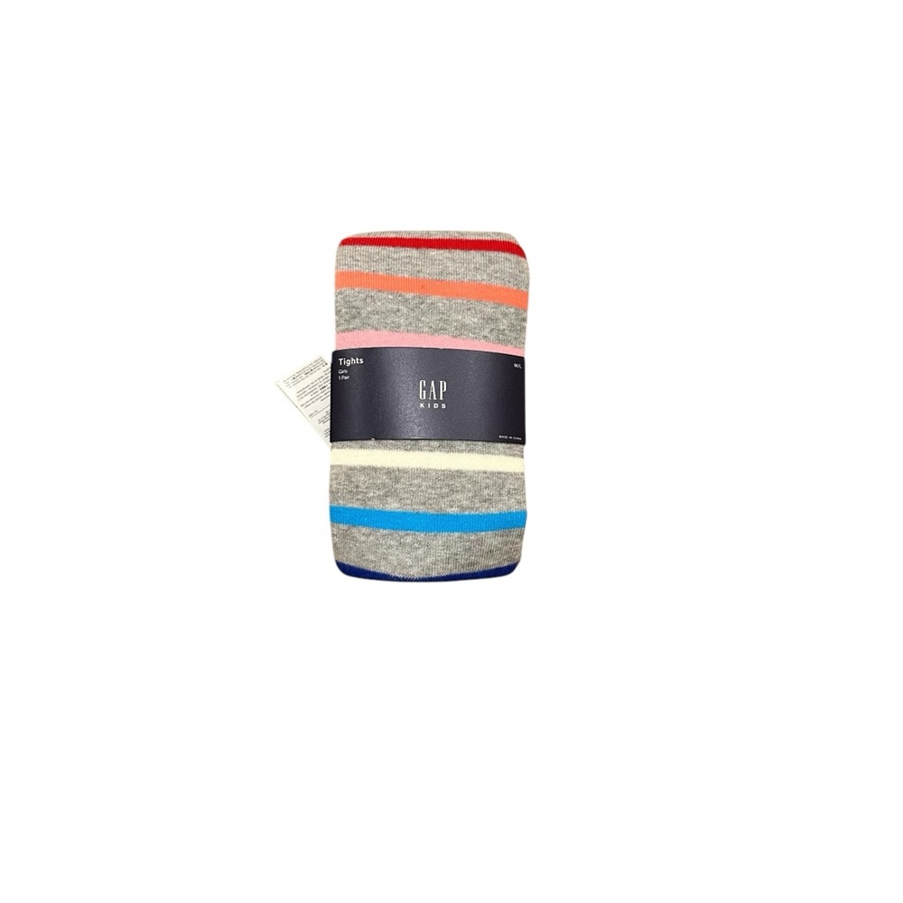 NEW Gap Kids Girls Striped Multicolor Gray Tights Size Medium Large